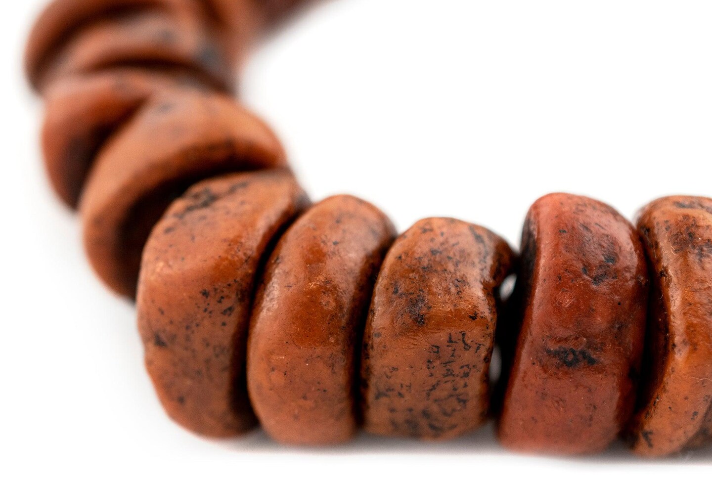 The Bead Chest Chunky Moroccan Coral Amber Resin Beads 24mm Morocco African Orange Disk Large Hole 11 Inch Strand Handmade
