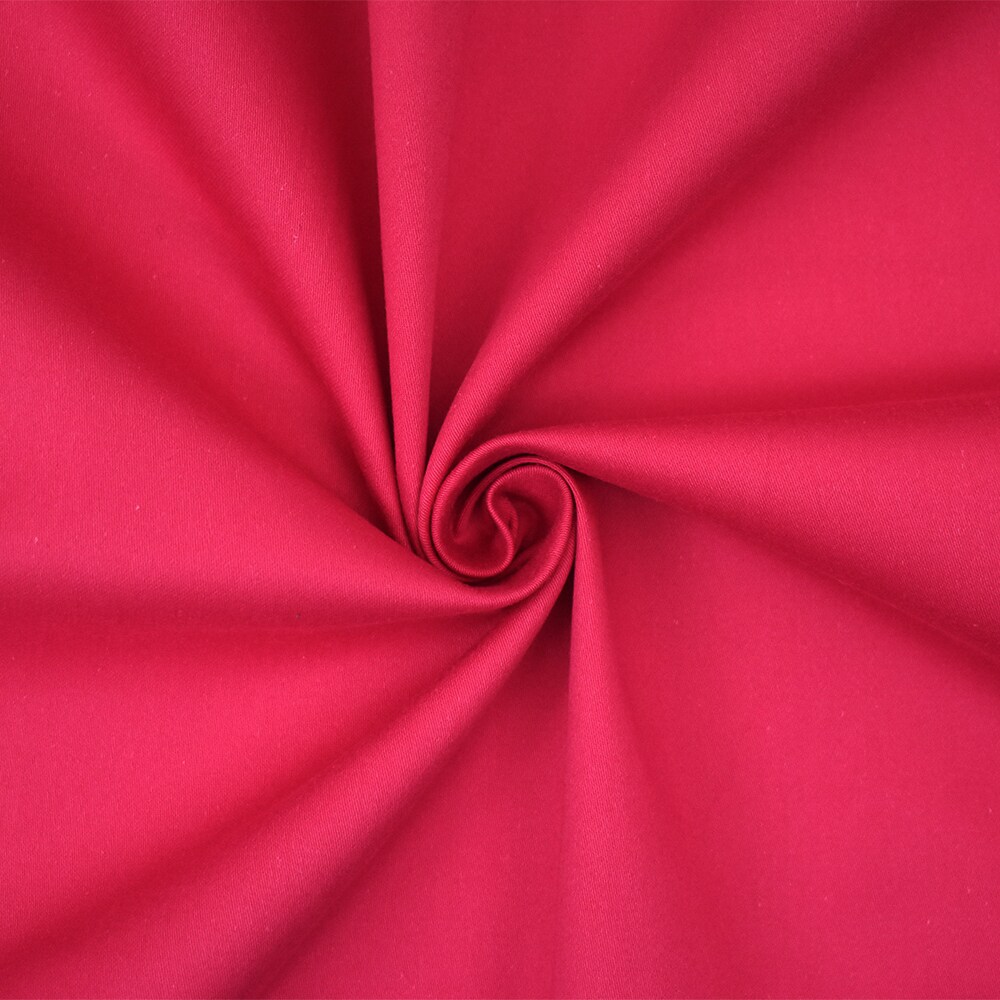 Hot Pink Cotton Twill Stretch Spandex Solid Twill Sateen Woven Fabric By the Yard