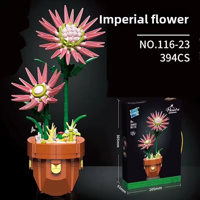 Plant Building Brick Kit - Imperial Flower by Wizardi F07N11-21-23(116)