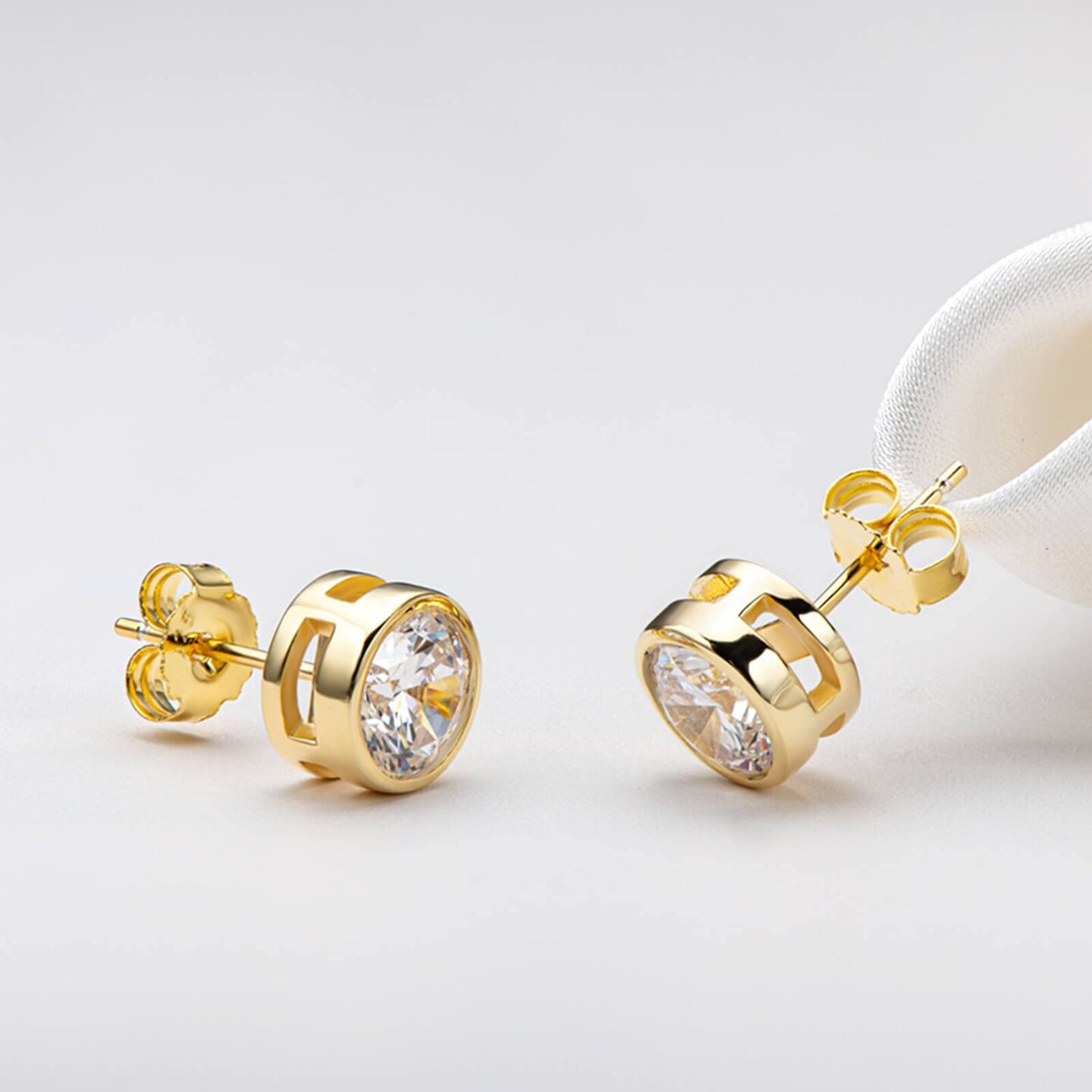 Orgrimmar 14K Gold Earring Backs Yellow Ear Locking for Stud Ear Rings (6 Pairs)