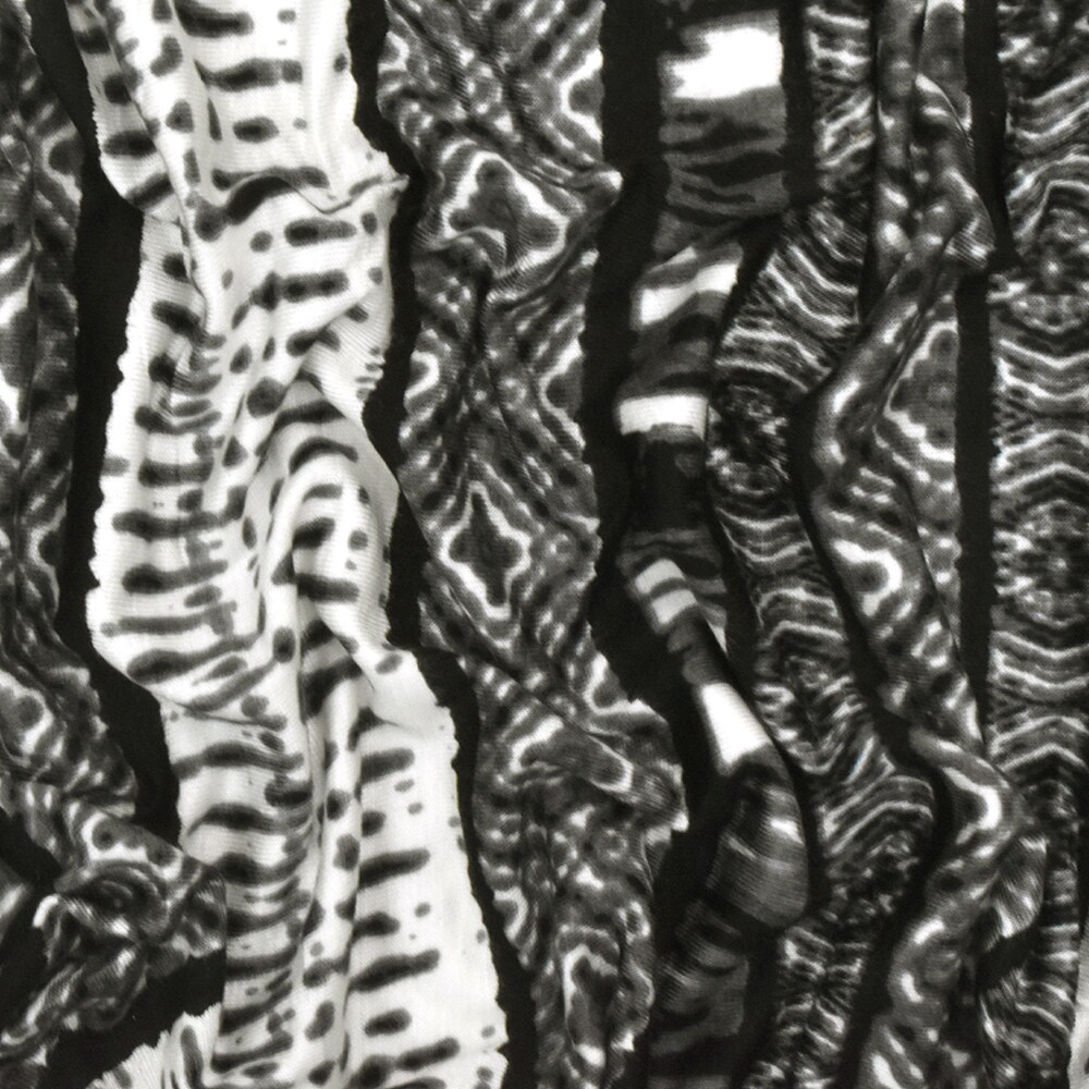 Gray-Multi Tie Dye And Aztec Stripe Print Rayon Stretch Jersey Knit Fabric By the Yard