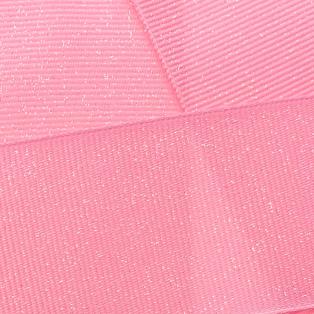 2.25" Dazzle Grosgrain Glitter Ribbon 143 Bubblegum Pink 5 Yard