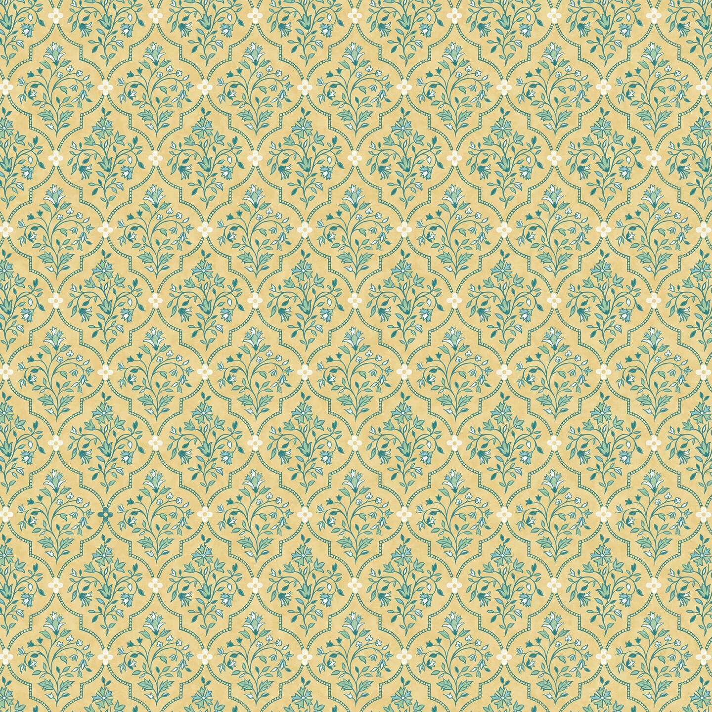 Fabric Northcott Yellow Ogee Mariposa by the Quarter Yard 28512-52