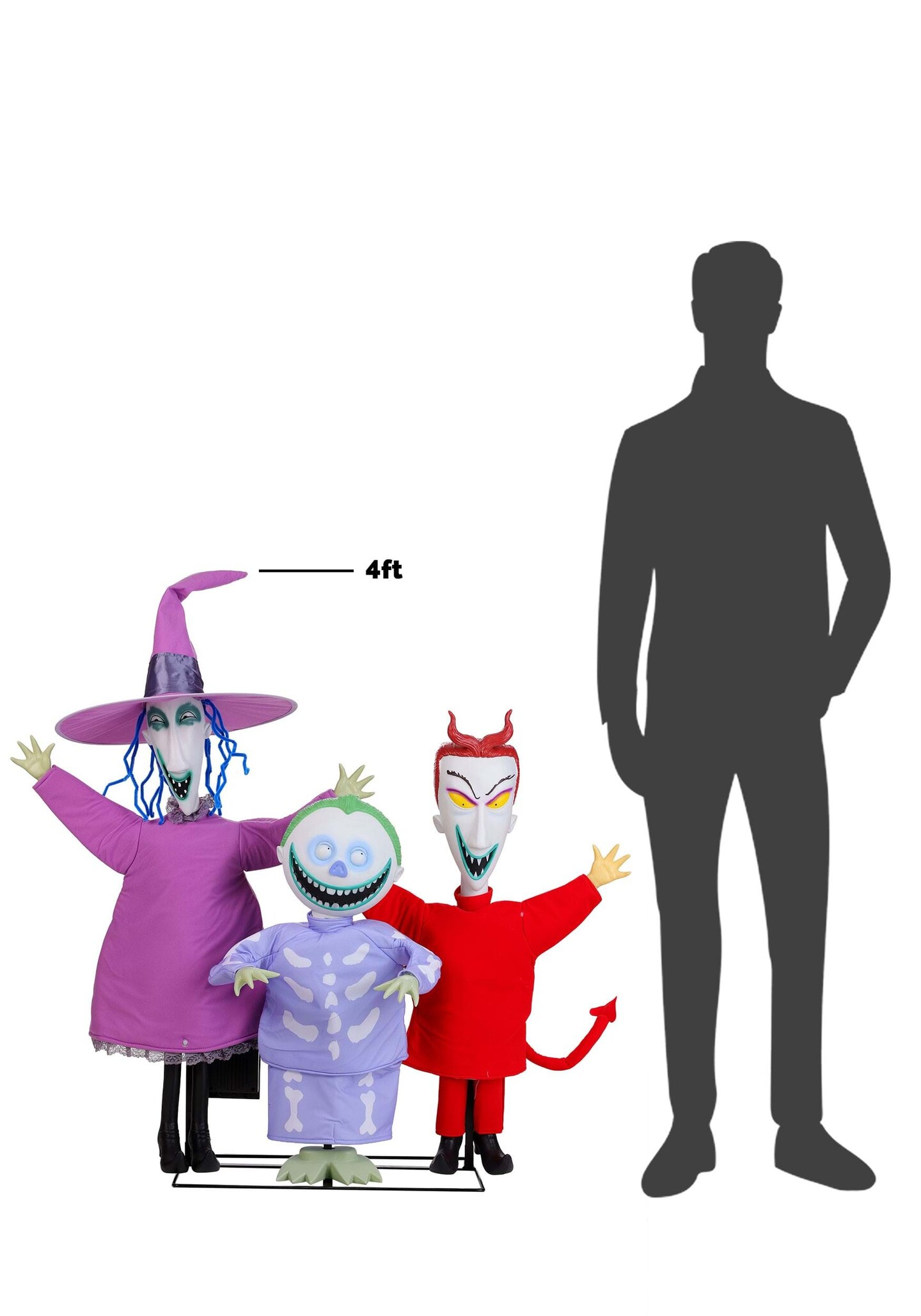 4FT Nightmare Before Christmas Animatronic Lock, Shock and Barrel