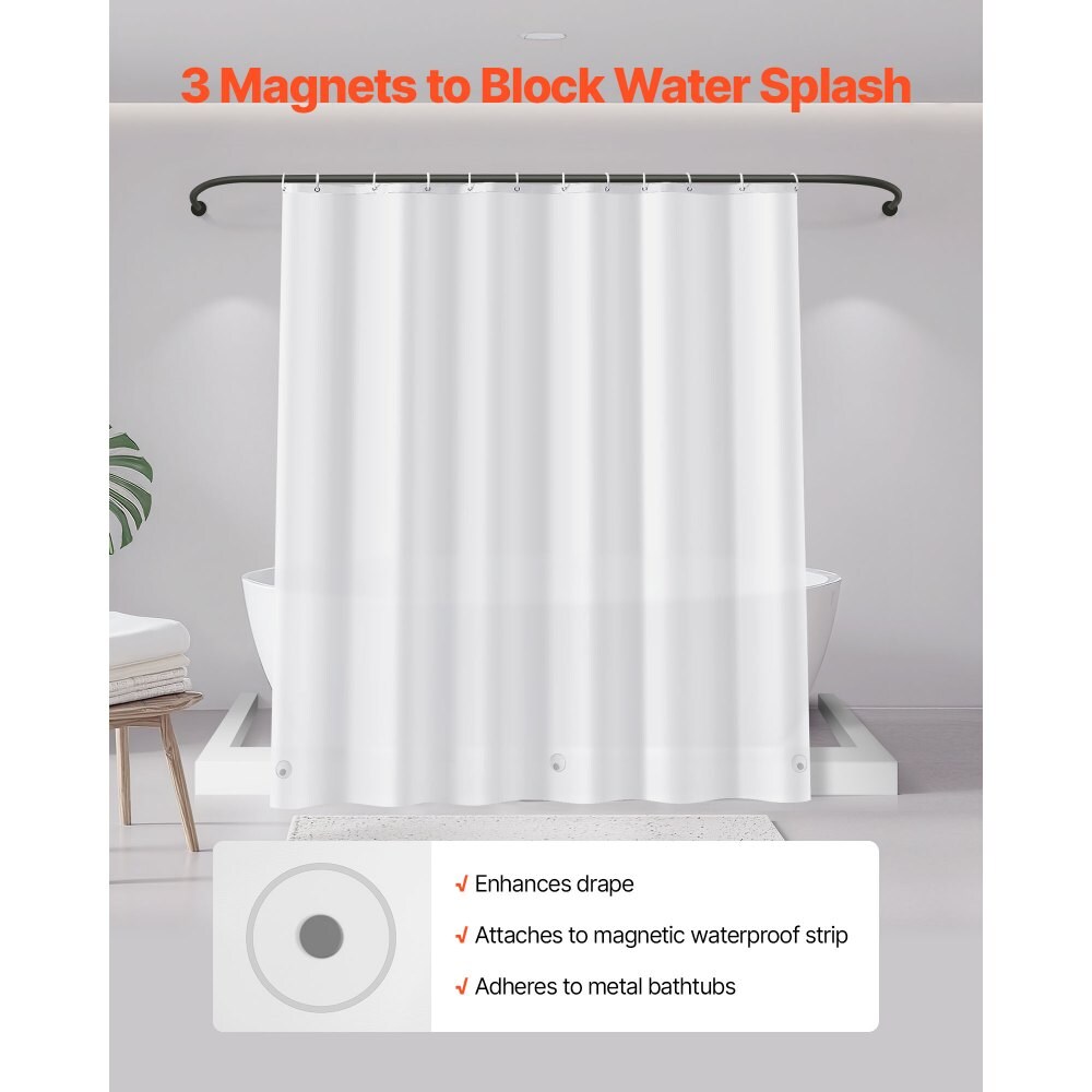 Waterproof 72"x72" Shower Curtain Liner, 2-Pack with Metal Grommets