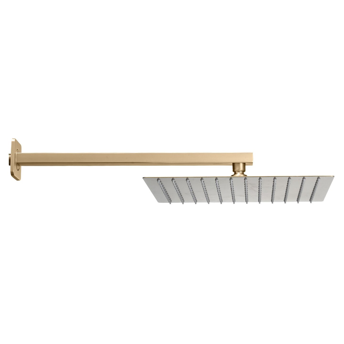 Brushed Gold Rain Shower System 12 in Square Head Handheld Wall Mounted