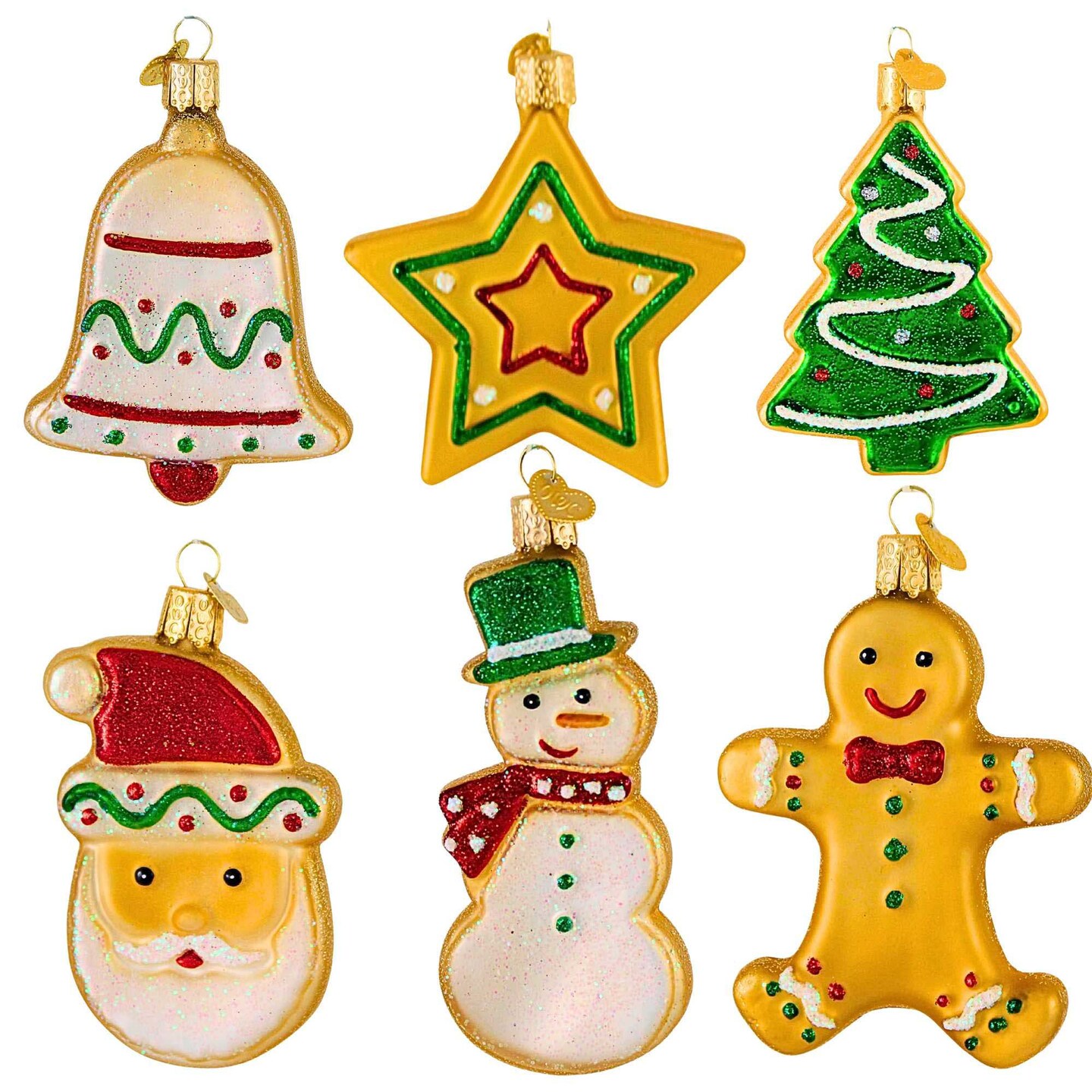 Old World Christmas 5.5 Inch 6 Piece Sugar Cookie Set Christmas Tree ...