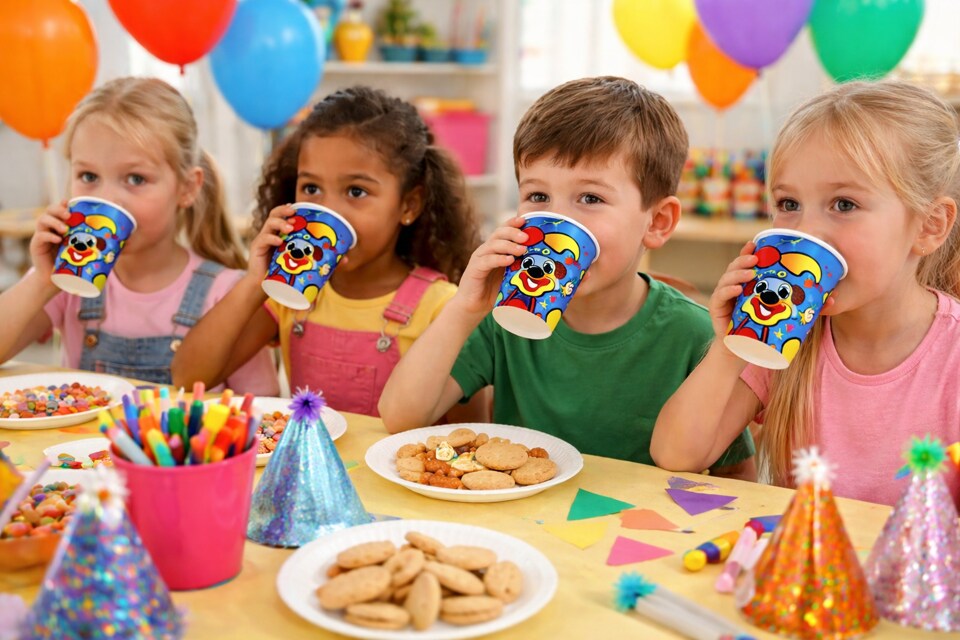 Purim Clown Party Cups – 10 Pack Disposable Drink Cups for Purim Party, Classroom Celebrations, Carnival & Holiday Events