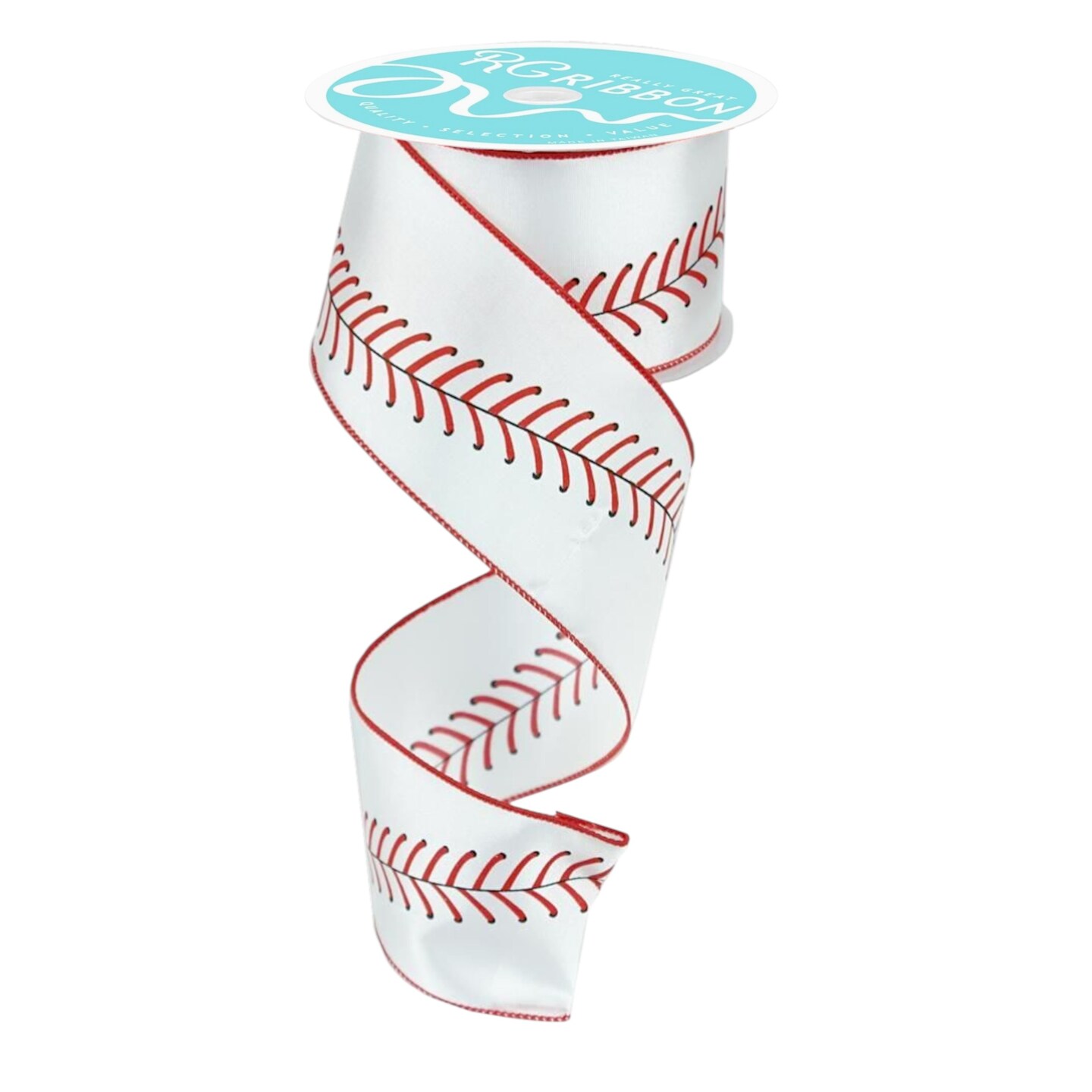 Baseball Wired Ribbon – 1.5 or 2.5 Inches Wide x 10 Yards Sports Ribbon ...