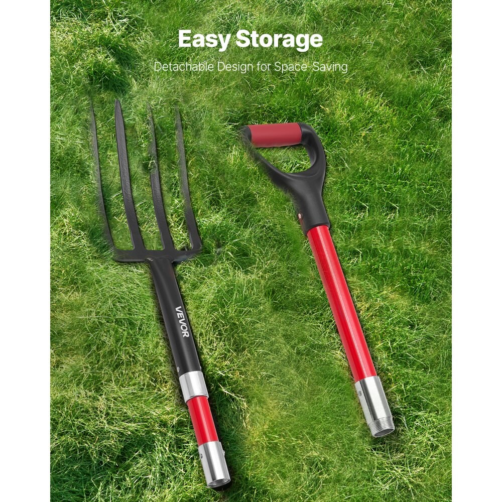 Digging Fork 44.88 in Garden Compost Fork Manganese Steel Fiberglass Handle