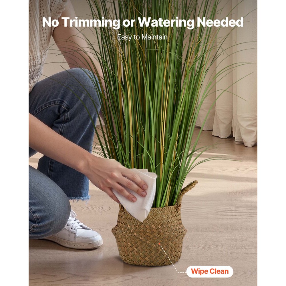 Artificial Reed Grass Plant 47" in Pot, Fake Greenery for Home and Office