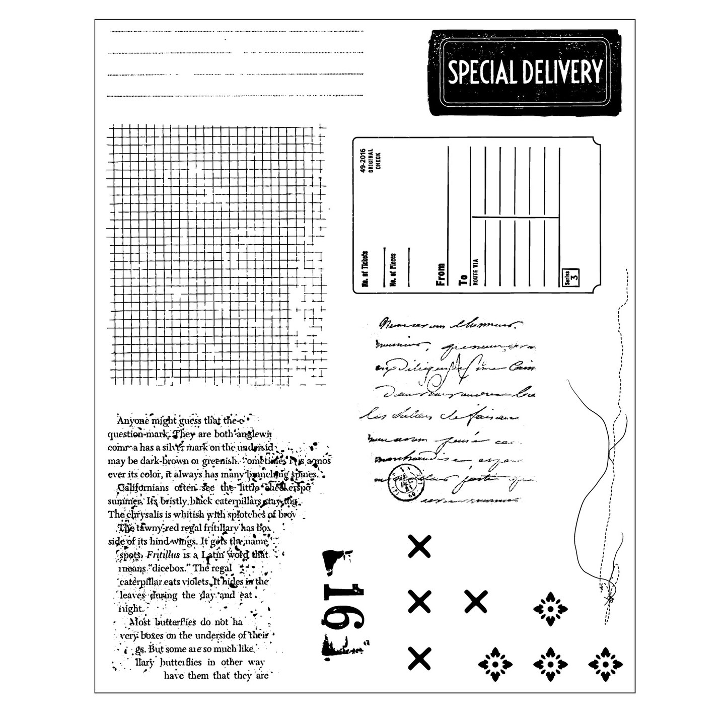 Sizzix Clear Stamp With Framlits Die By 49 & Market 10/Pk-Creative Combos