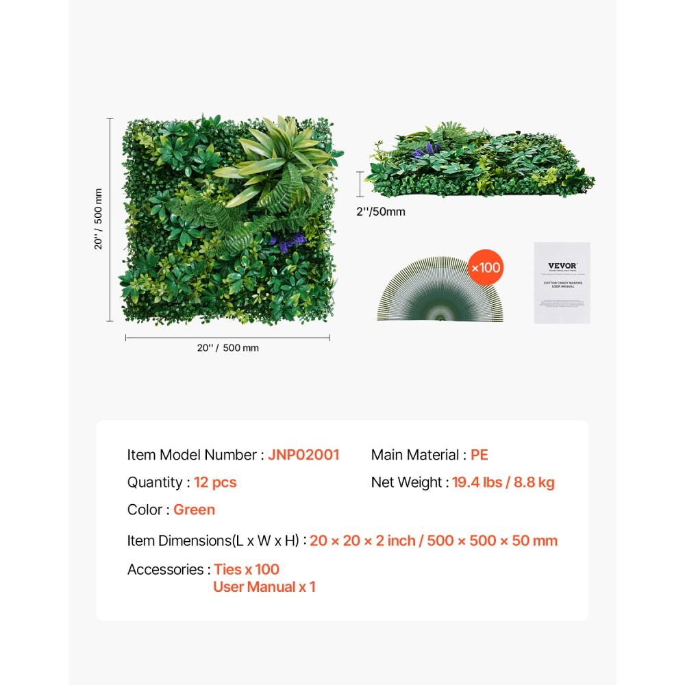 3D Textured Green Hedge Wall Panel Interlocking Privacy Fence Decor