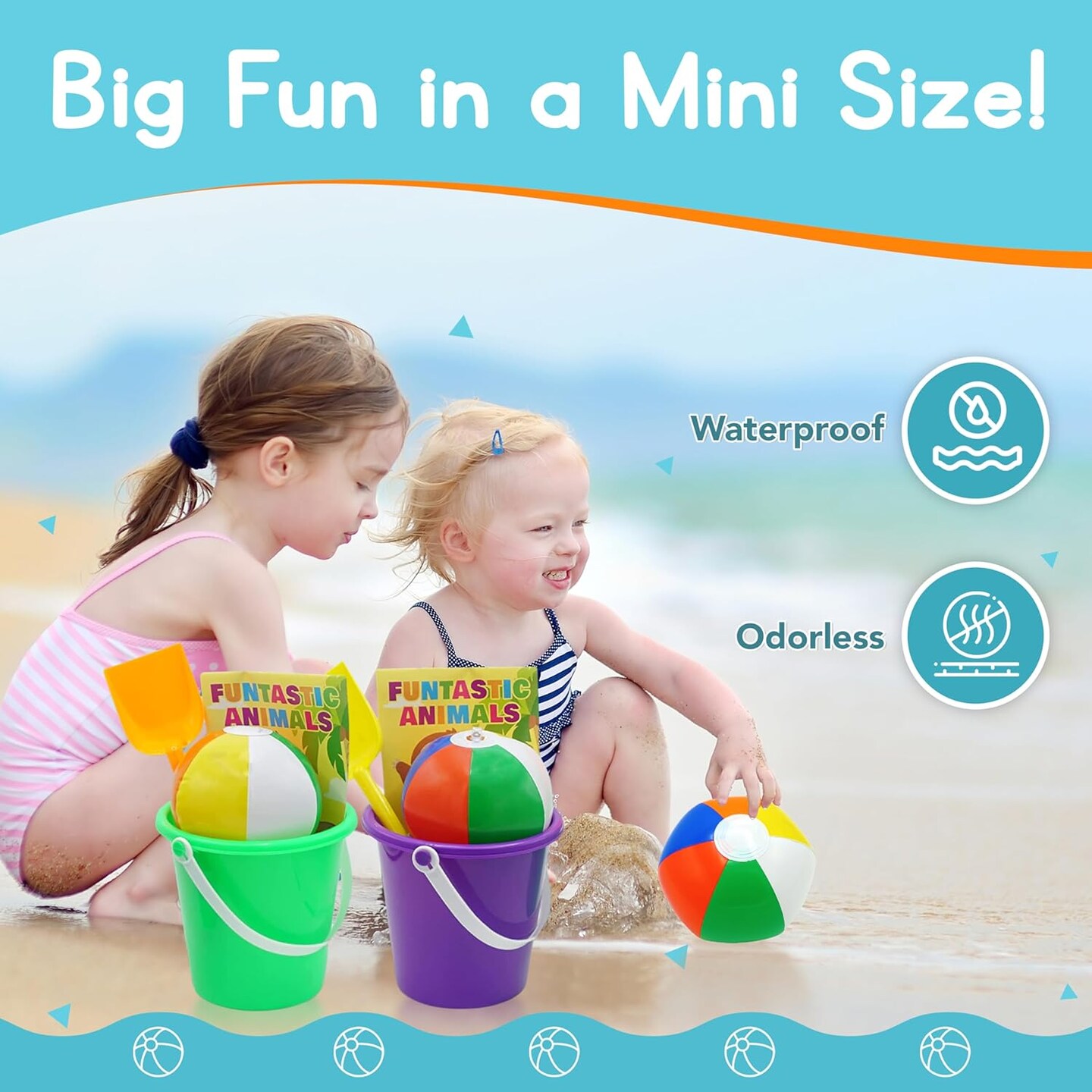 4E's Novelty mini beach balls – 28 Pack 4" inflatable beach balls for pool party favors for kids