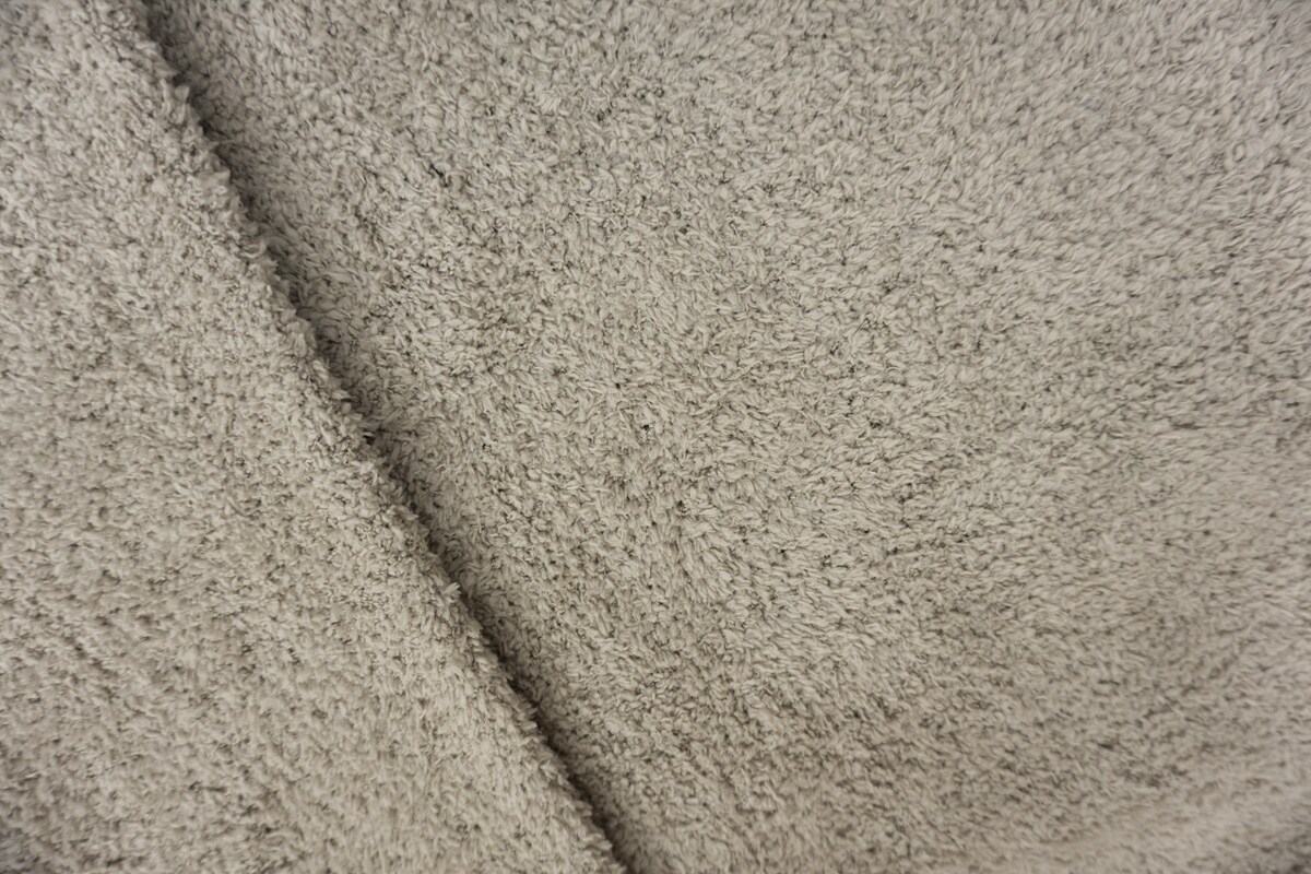 Gray Poly Spandex Stretch Solid Curly Fleece Knit Fabric By the Yard