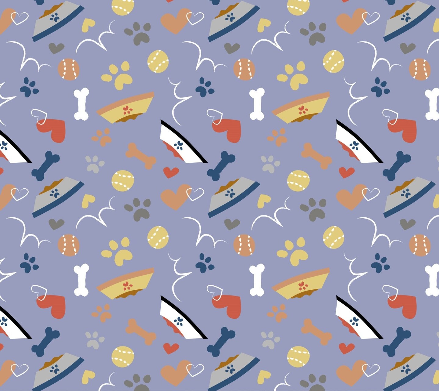 David Textiles Good Puppy Play Lavender Dogs 100% Cotton Price per Yard Novelty