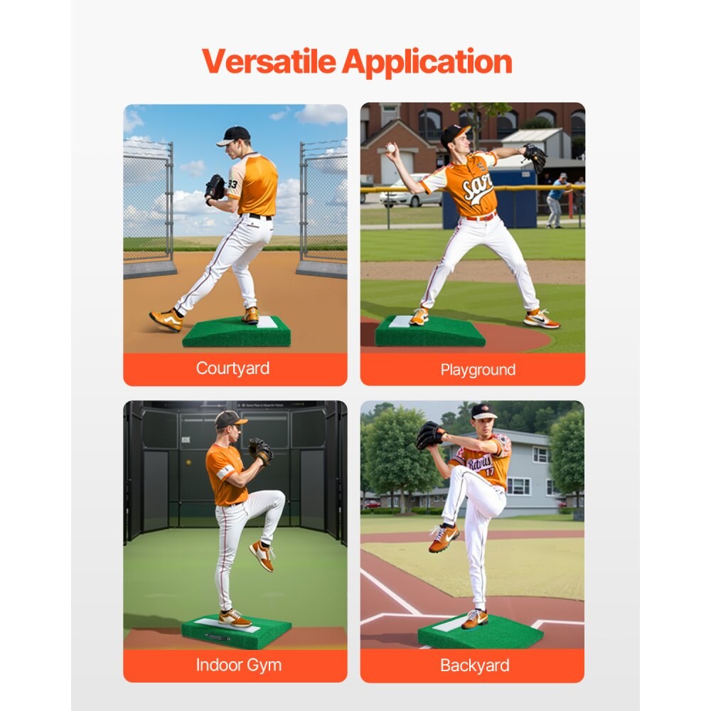 Baseball Pitcher's Mound 31 in, Portable Softball Training with Turf and Carry Handle