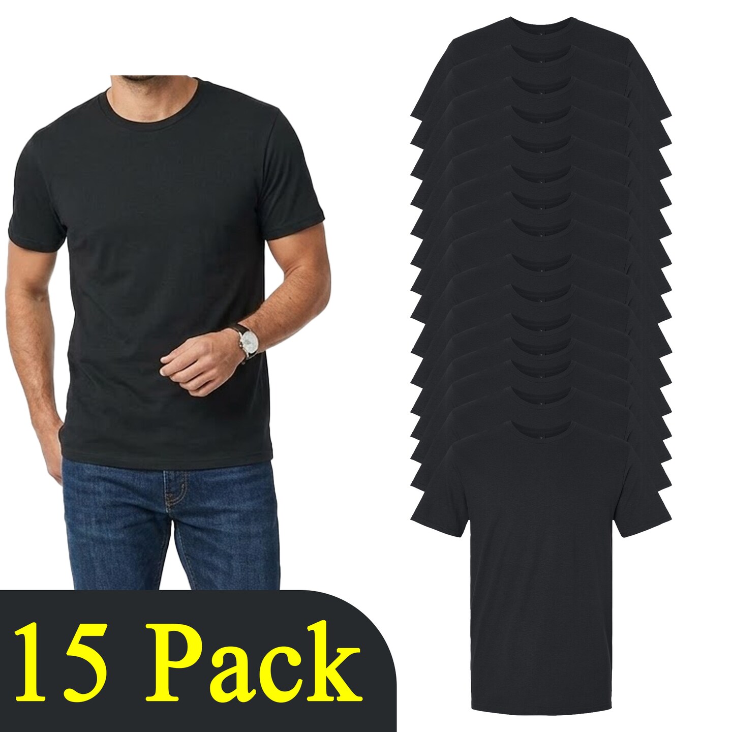 Gildan Men's Black Softstyle T-Shirt Ideal for Crafts, DIY Cotton Multi-Pack Choices Shirt