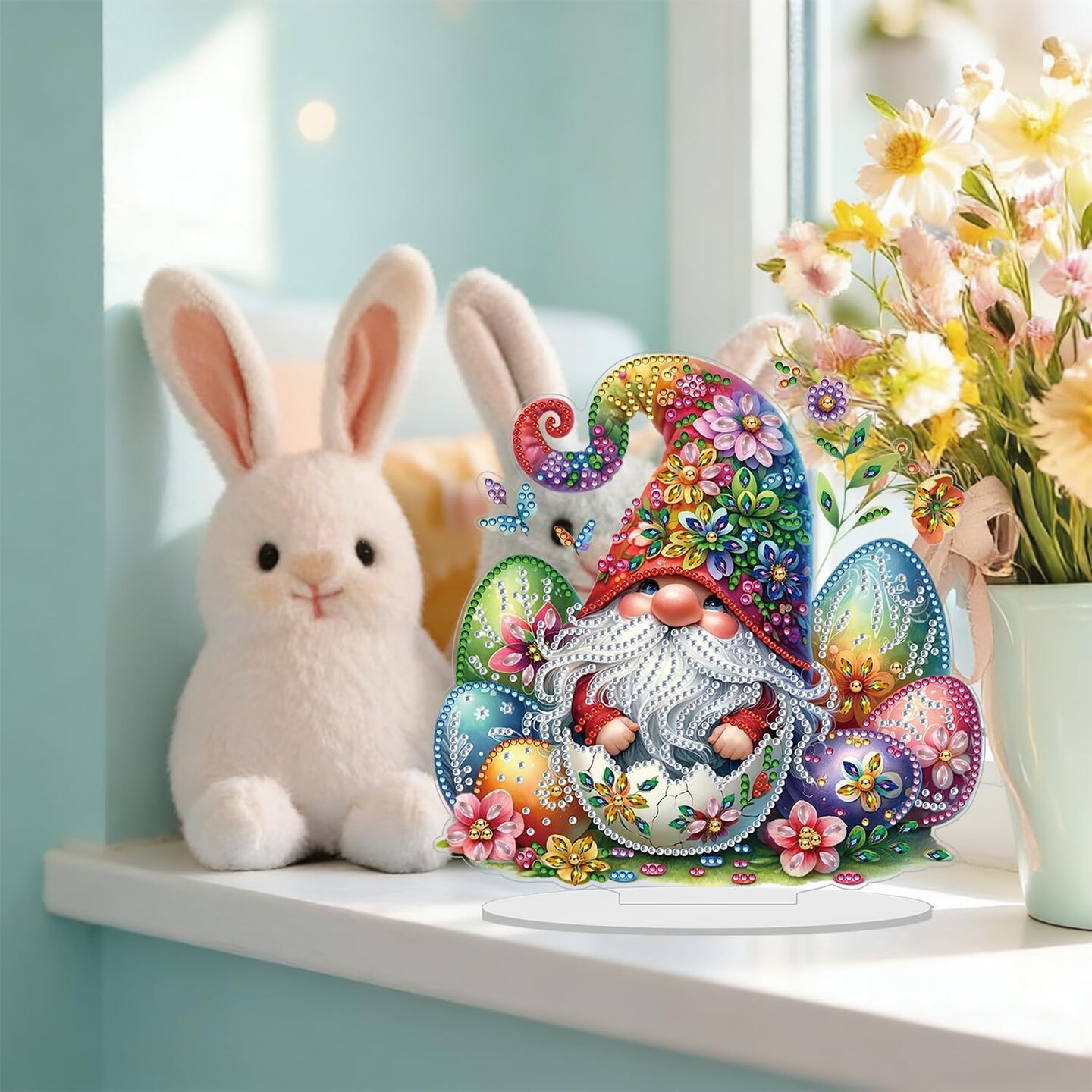 Easter Gnomes Diamond Art Kit for Adults – DIY 5D Diamond Painting – Home Wall Decor & Easter Gift