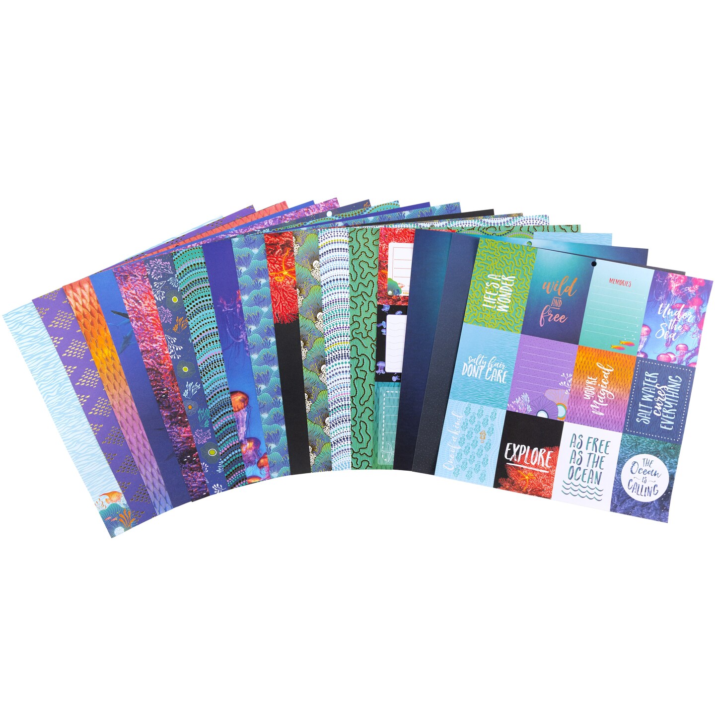 DCWV Double-Sided Cardstock Stack 12"X12" 36/Pkg-Ocean Wonder, 18 Designs/2 Each