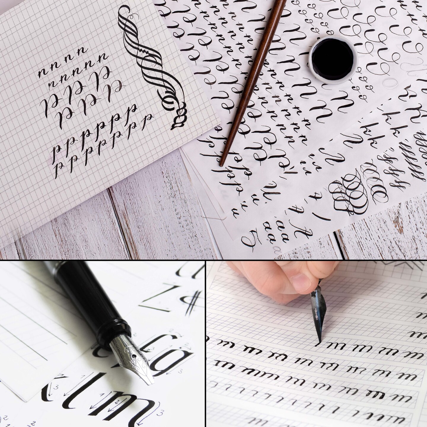 Calligraphy Practice Paper Pad (2 Pack) - 9" x 12", 19lb Bond (70gsm), Pad of 50 Sheets (100 Total) with Printed Slanted Grid - Calligraphy Practice Book for Beginners