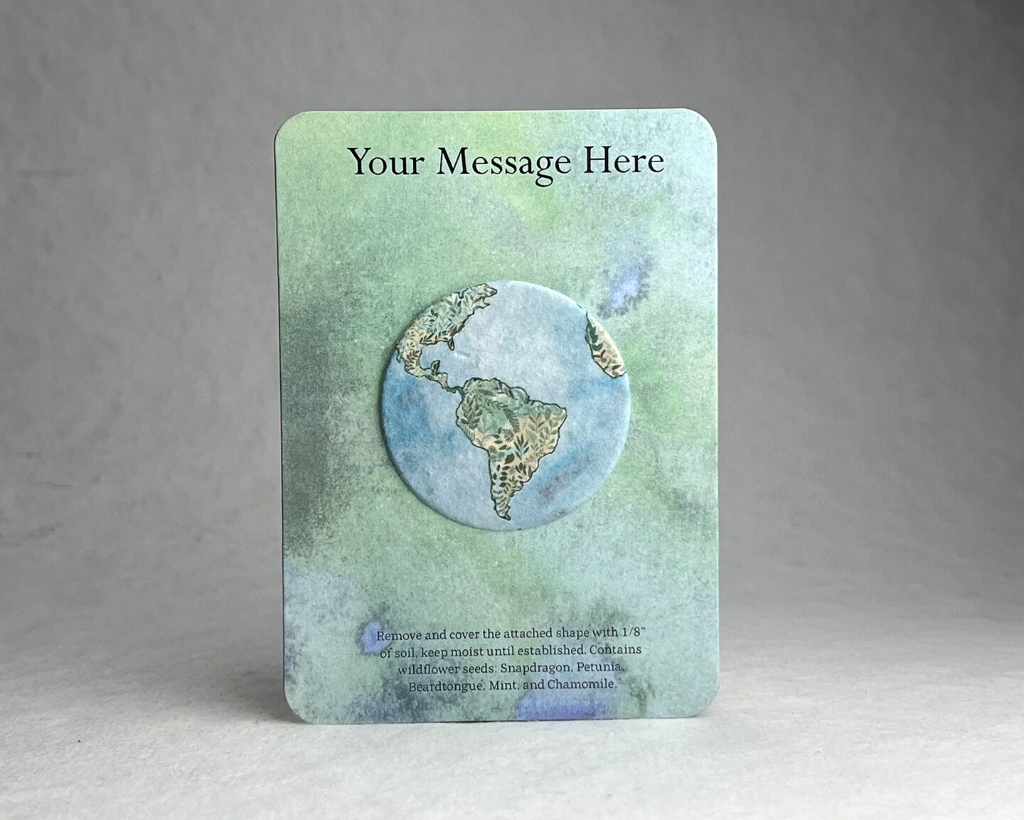 Recycled Earth Day Cards with Wildflower Seed Paper Earth Circle - 3.5 ...