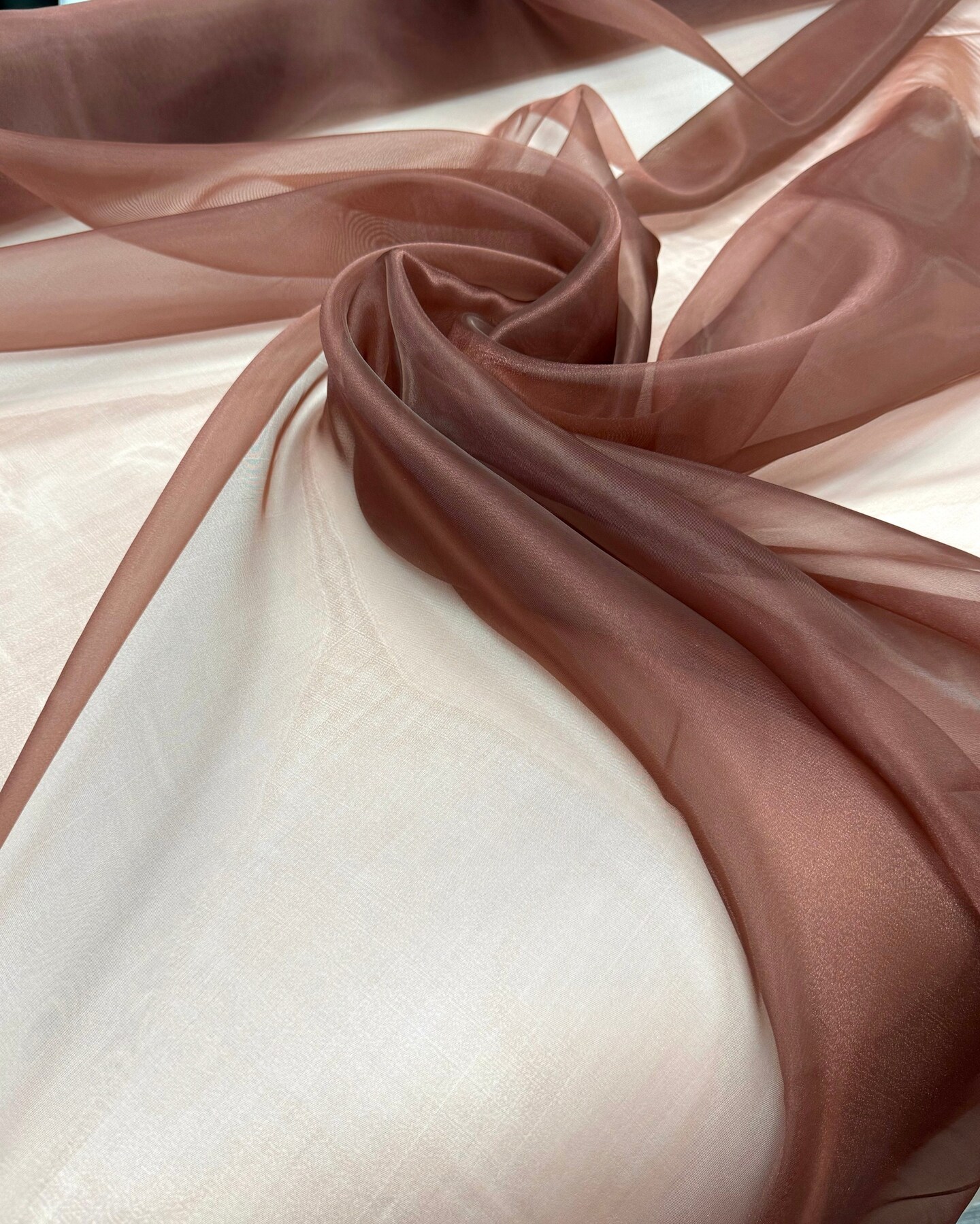 Chocolate Crystal Organza Fabric by the Yard, 60" Wide Sheer Lightweight Organza for Wedding Dresses, Event Decor, Curtains & Sewing