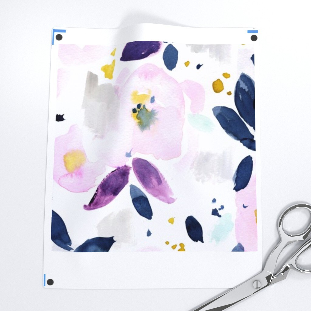 Mystical Floral Flowers Purple Abstract Lavender Watercolor Custom Removable Wallpaper by Spoonflower Peel & Stick Wallpaper 2FT Wide