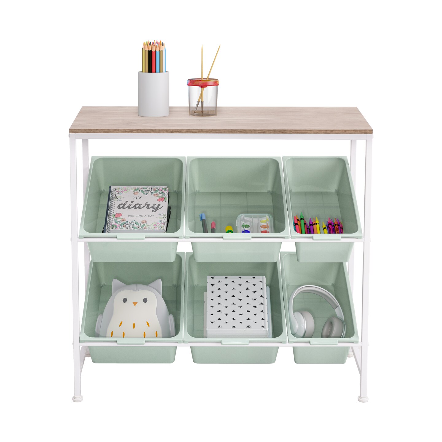 Seville Classics 6-Bin Organizer, 32.5" W x 14.2" D x 30.5" H