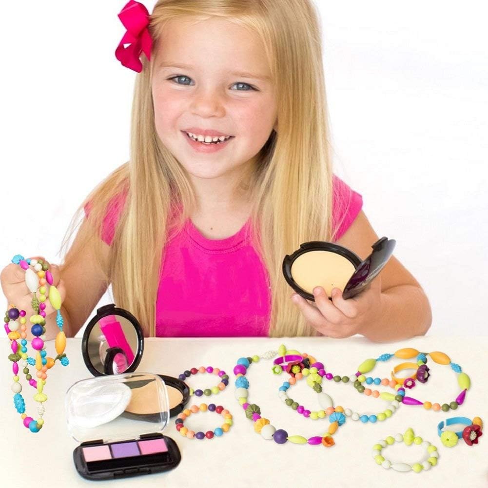 Pop Beads Jewelry Making Kit for Kids – 500pcs Snap Beads for Girls Age 3-8, DIY Necklace & Bracelet Craft Set, Creative Arts & Crafts Toy, Perfect Birthday or Christmas Gift