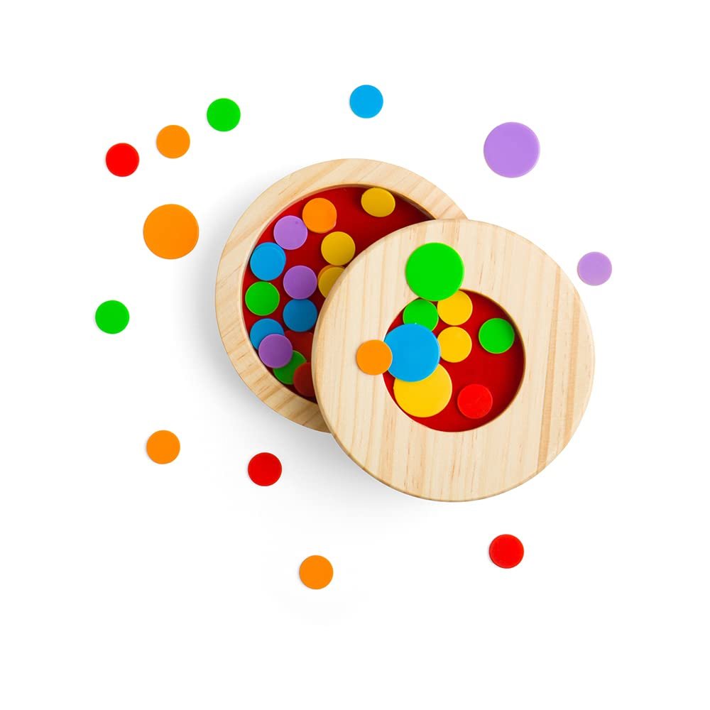 Bigjigs Toys Tiddly Winks Game, Wooden Toys, Board Games, Travel Games for Kids, Pocket Money Toys, Ages 3+