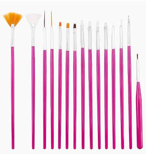 Cake Decorating Brush Set – 15 Piece Luster Dust & Edible Paint Brushes