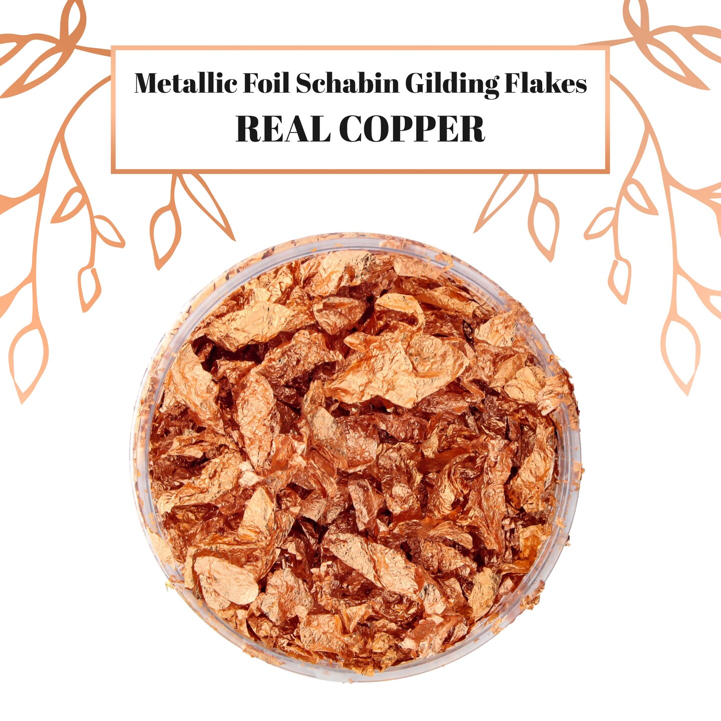 Metallic Foil Schabin Gilding Flakes, Imitation Copper 10 Gram Bottle - Metal Leaf Foil Flakes for Resin, Nails, Crafts, Painting, Jewelry, Slime, Arts and Crafts