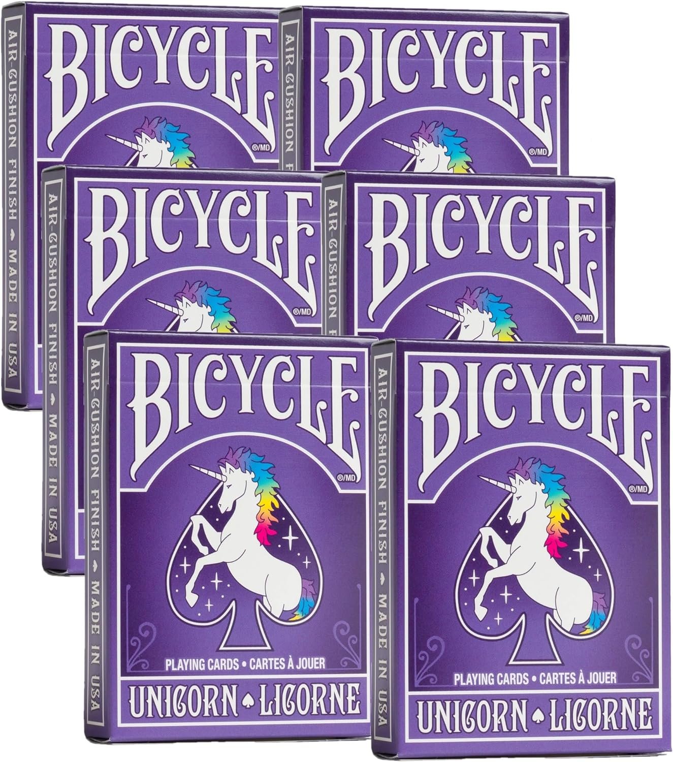 Bicycle Unicorn Playing Cards, Poker Size Standard Index (Pack of 6)