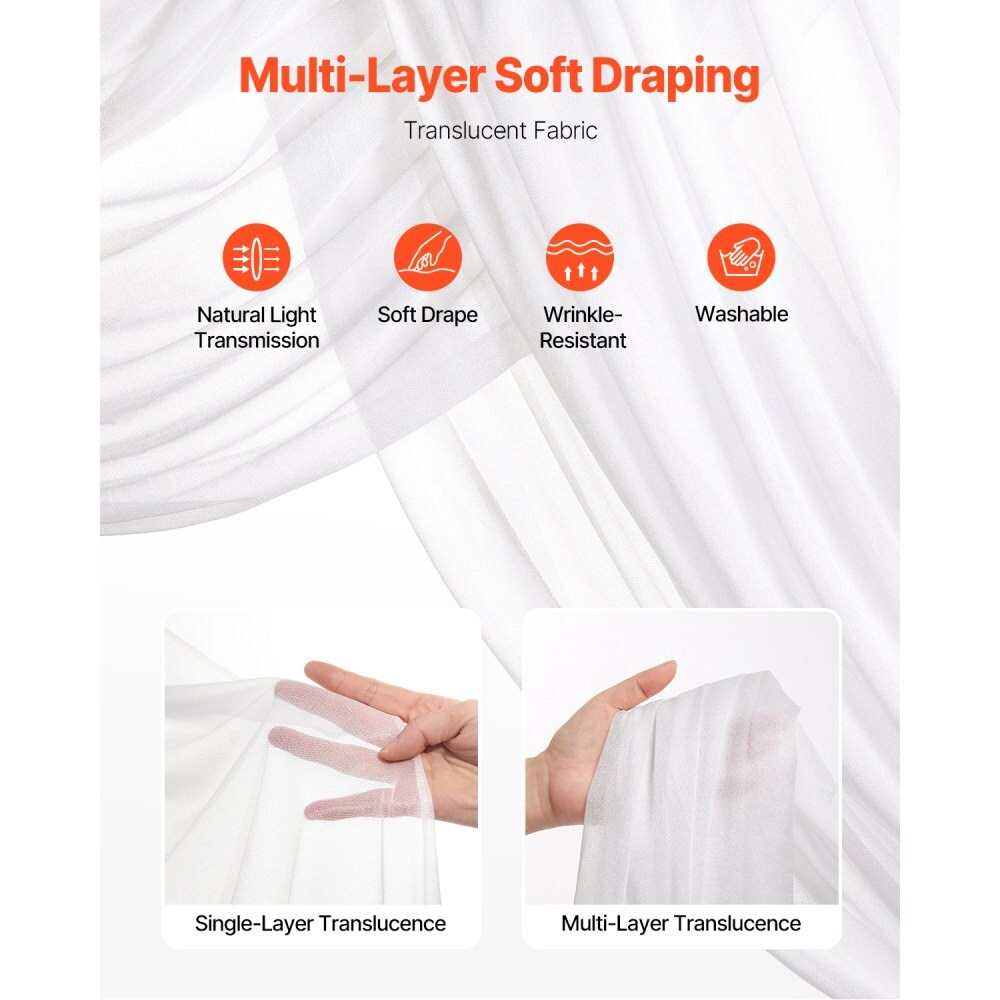 Artificial Wedding Arch Flowers Set with Drapes, Floral Backdrop Decor Kit