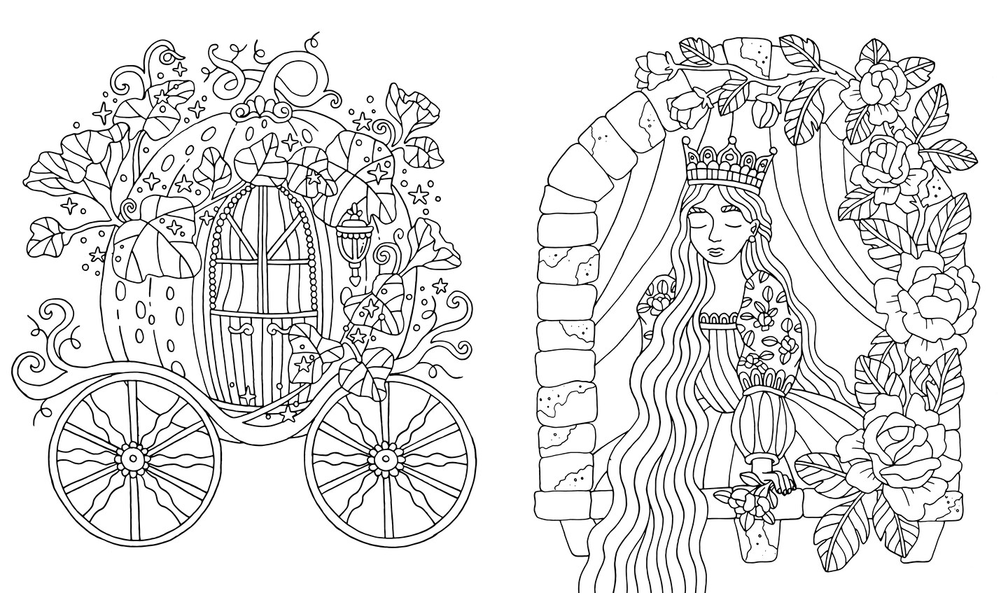 Fantasy World Coloring Book MAGIC MEADOWS - ROYAL KINGDOM - MERMAIDS’ BAY: A Creative Voyage with 100 Full-Sized Patterns to Color and Enjoy