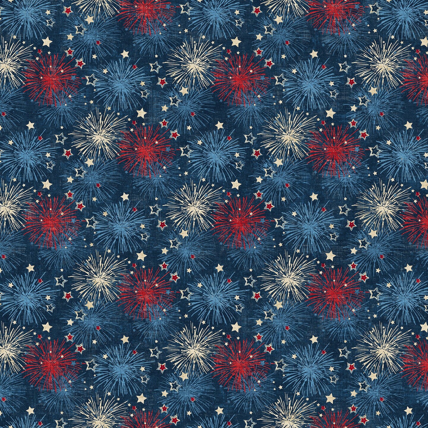 Fabric Northcott Navy Fireworks American Heartland by the Quarter Yard 28732-49