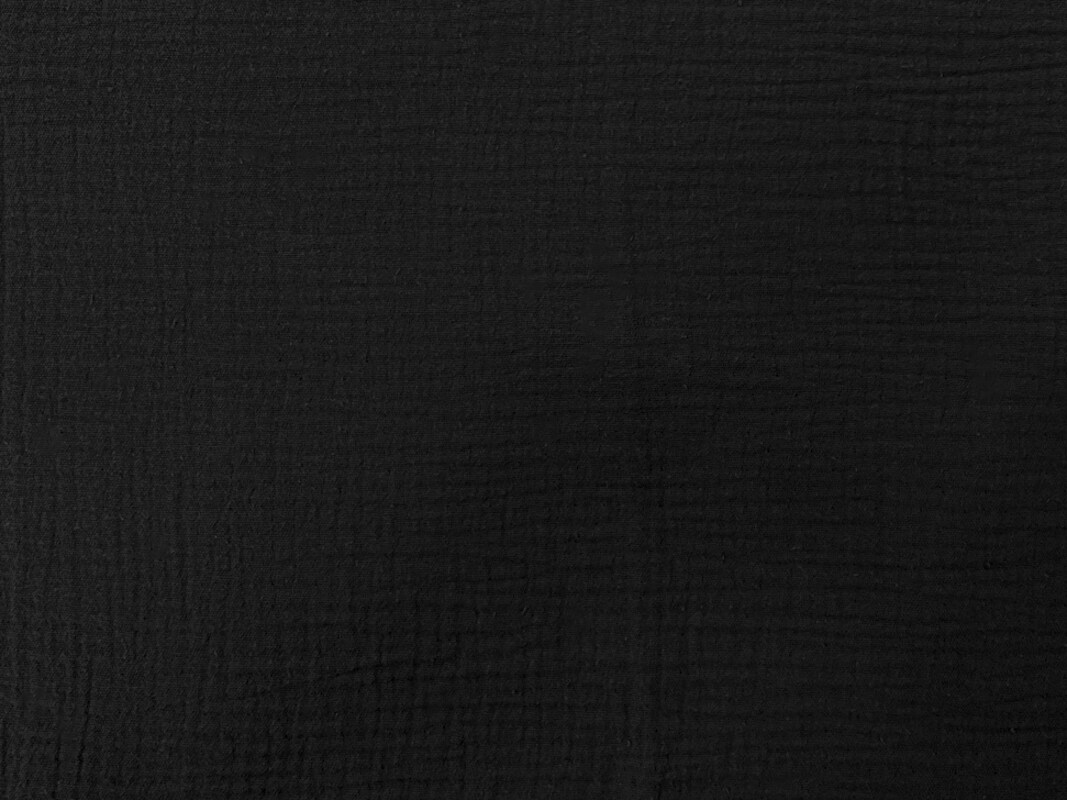 Black Cotton Solid Double Gauze Reorderable Woven Fabric By the Yard