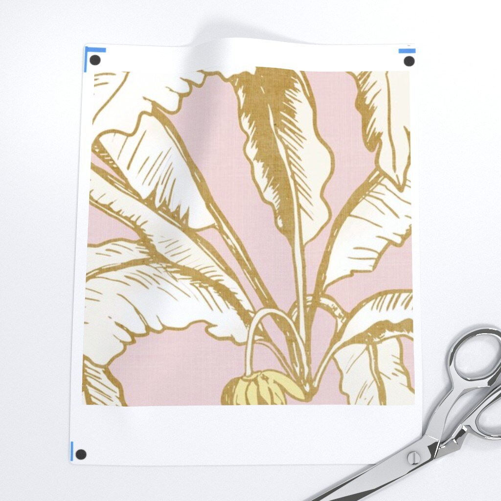 Blush Minimal Rustic Tropical Flora Custom Pre-pasted Wallpaper by Spoonflower Pre-Pasted Wallpaper 2FT Wide