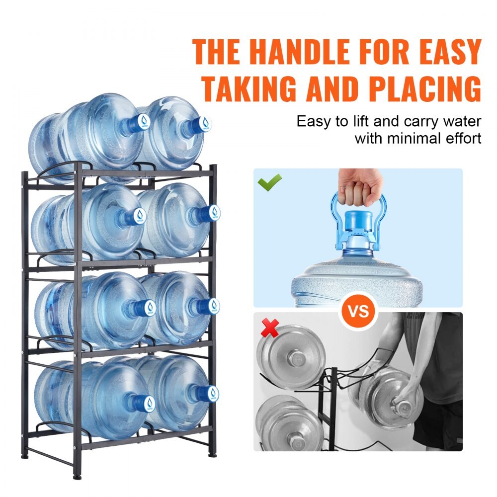 Gallon Water Jug Holder,Double Row Rack for Bottles Silver, Color ...