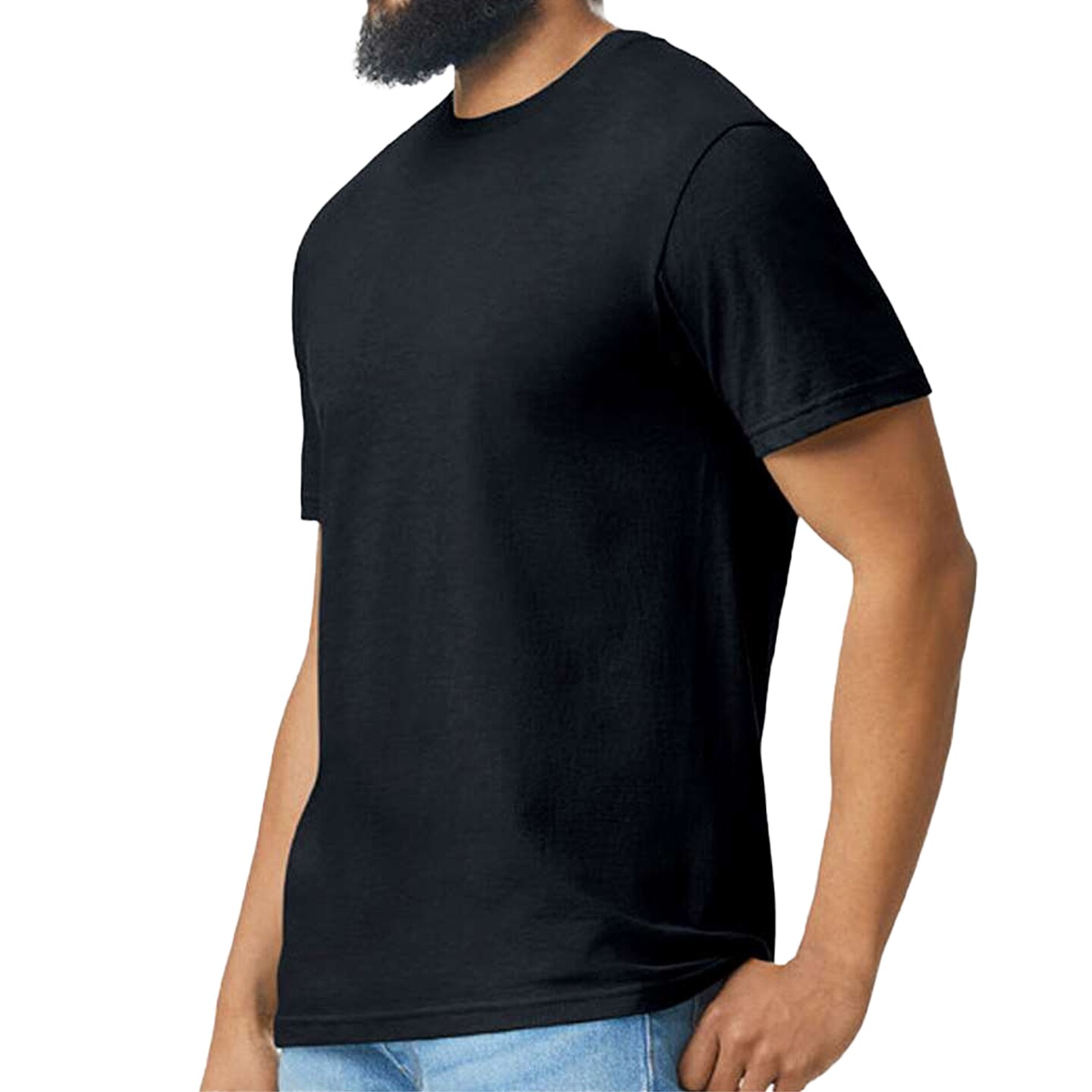 Gildan Black Softstyle CVC Men's T-Shirt, Casual Craft & DIY Project Tee