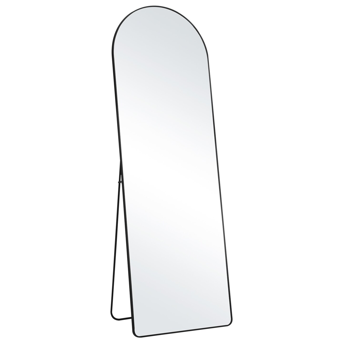 Arched Full Length Mirror 65 x 22 in Floor Mirror with Stand Aluminum Frame