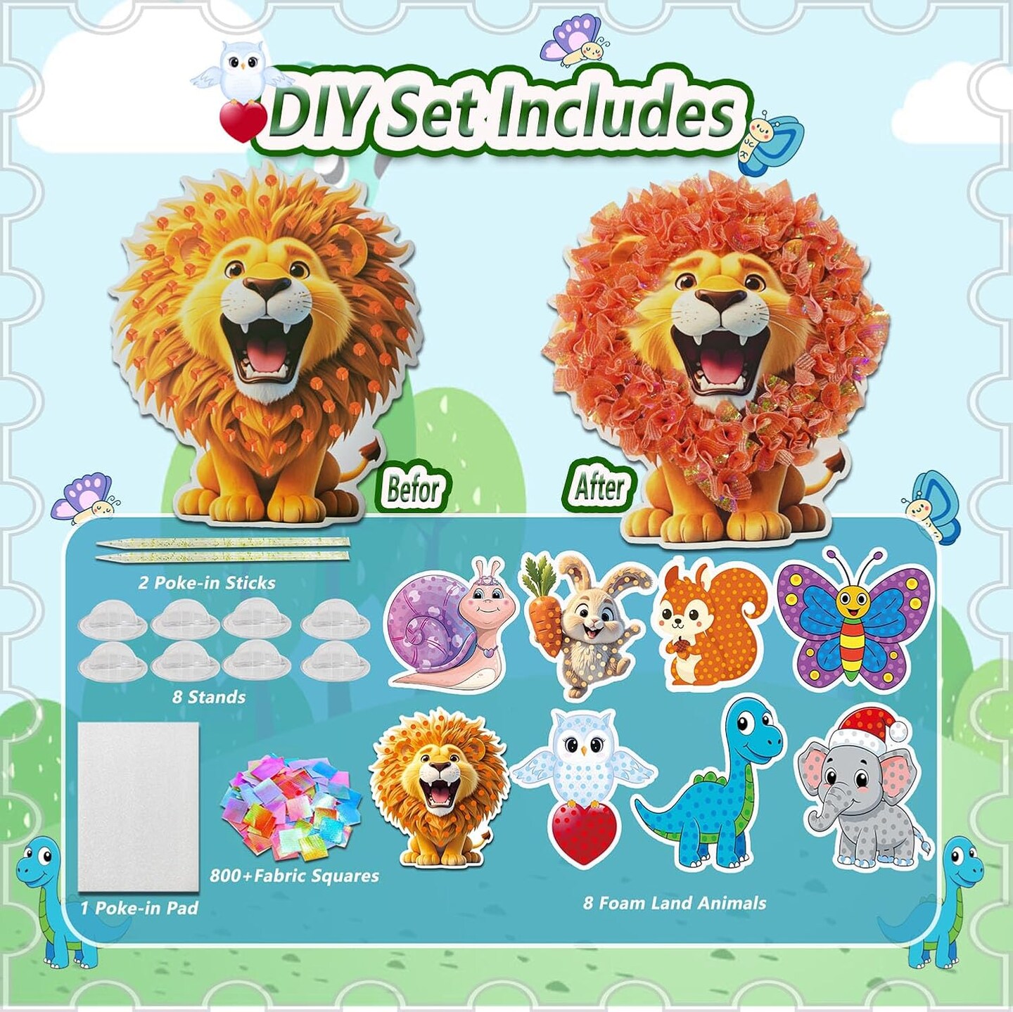 Zhiaek Poke Art DIY – Kit Créatif Pour Filles 6-12 Ans, Activité Manuelle Avec Animaux Et Fleurs, Cadeau Anniversaire