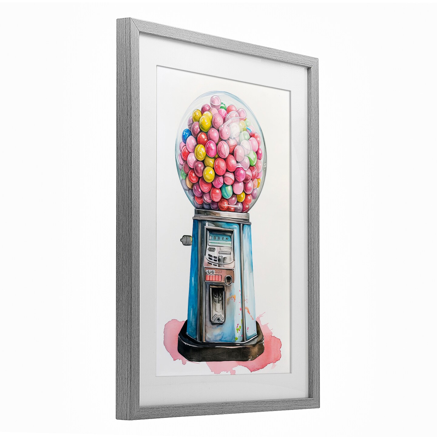 Stupell Industries Retro Gumball Machine Framed Print Under Glass, design by Ray Powers