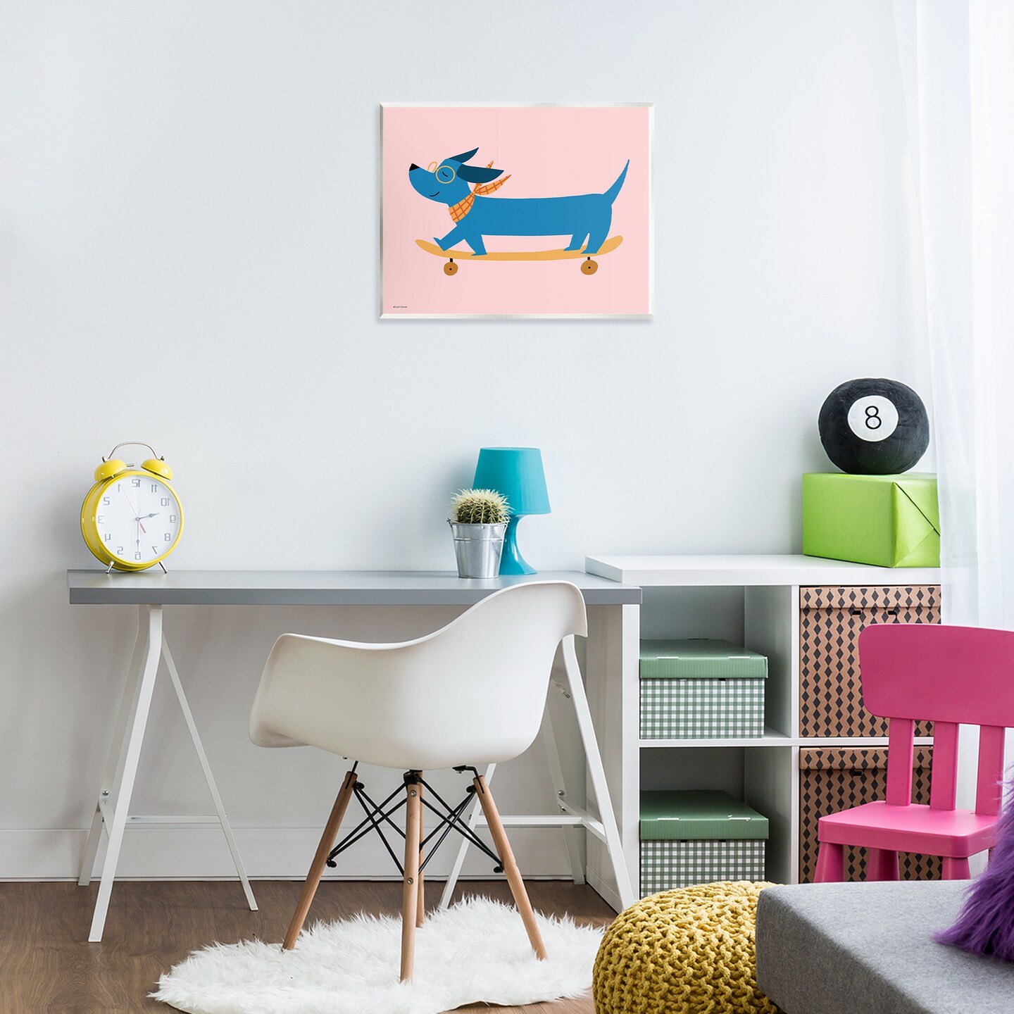 Stupell Industries Skateboarding Wiener Dog Wall Plaque, design by Rachel Nieman