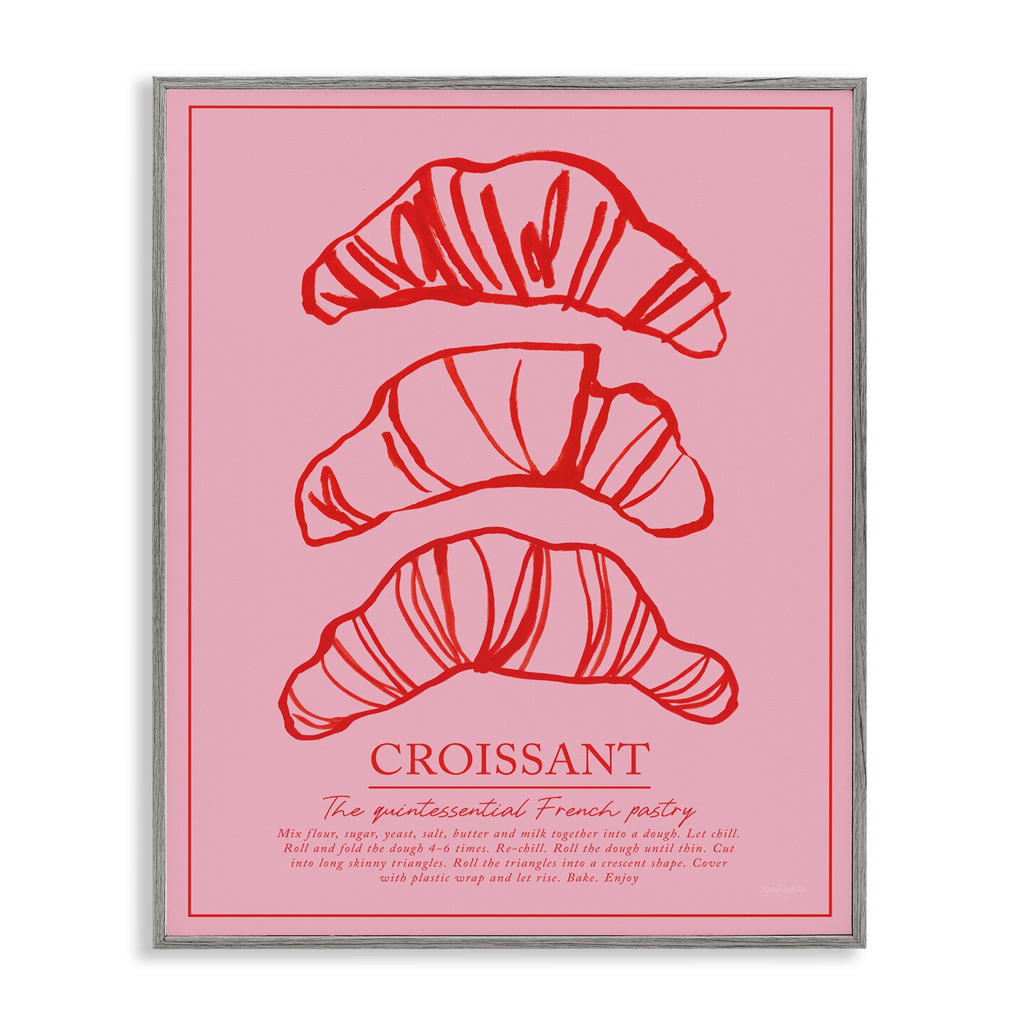 Stupell Industries Croissant Breakfast Pastry Framed Giclee, design by Jenaya Jackson