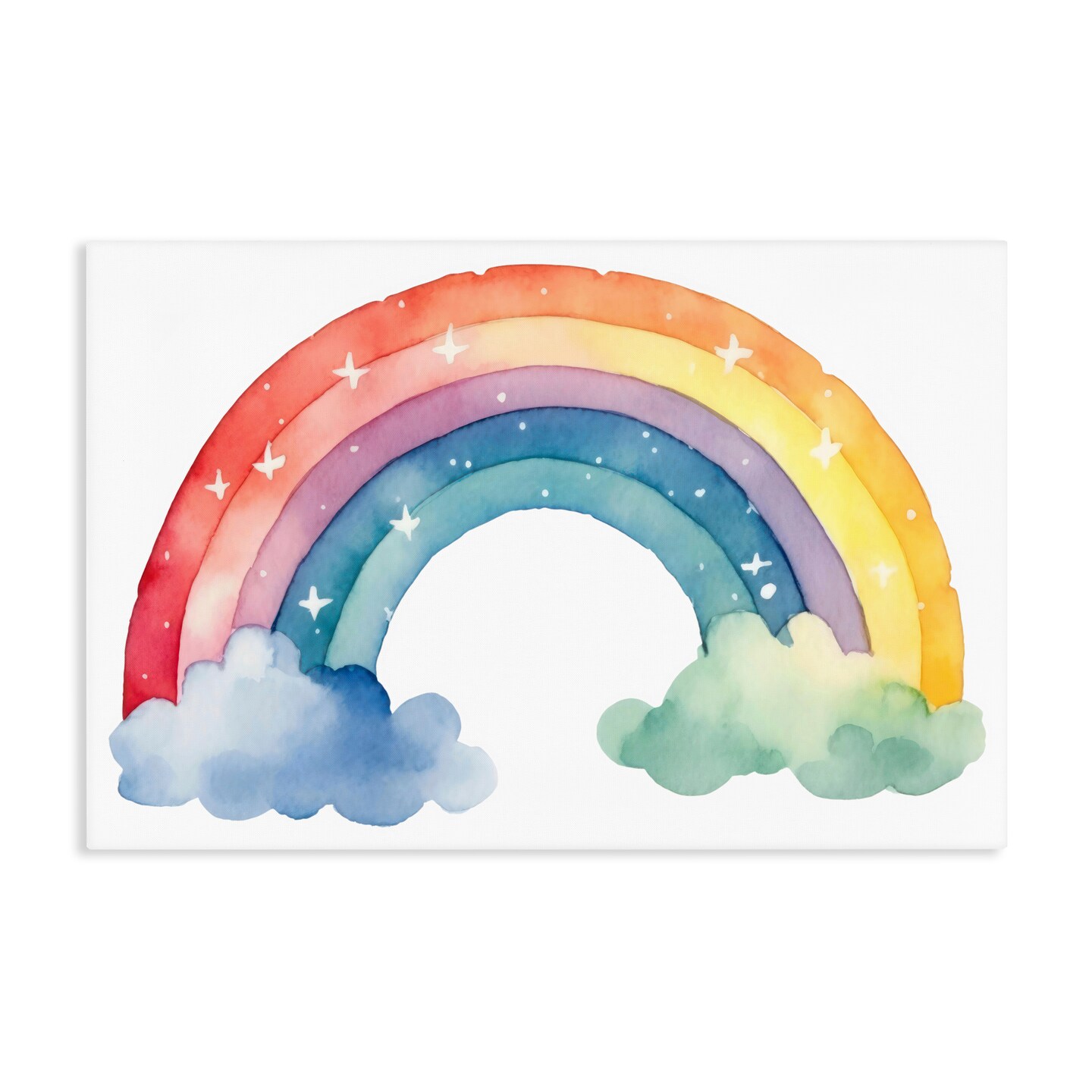 Stupell Industries Colorful Rainbow with White Stars Canvas, design by Creative Studio