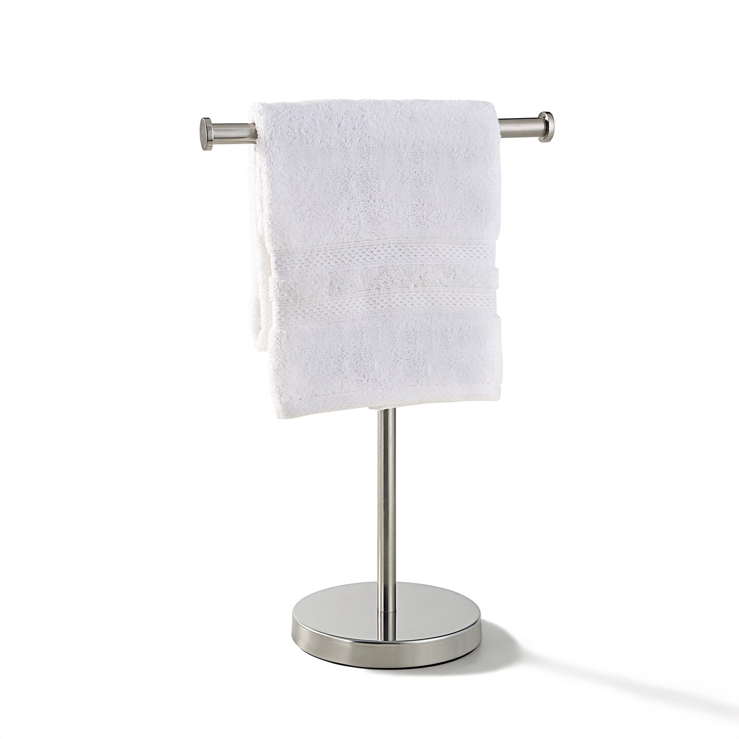 Countertop Hand Towel Holder Stand – 16.5" Tall Stainless Steel T-Bar Rack with Weighted Base