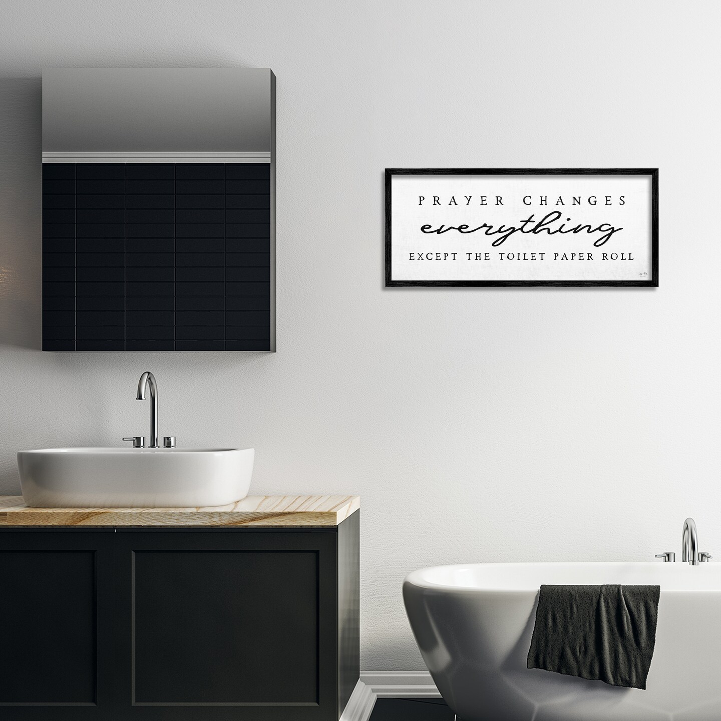 Stupell Industries Funny Prayer Changes Everything Framed Giclee, design by Lux + Me Designs