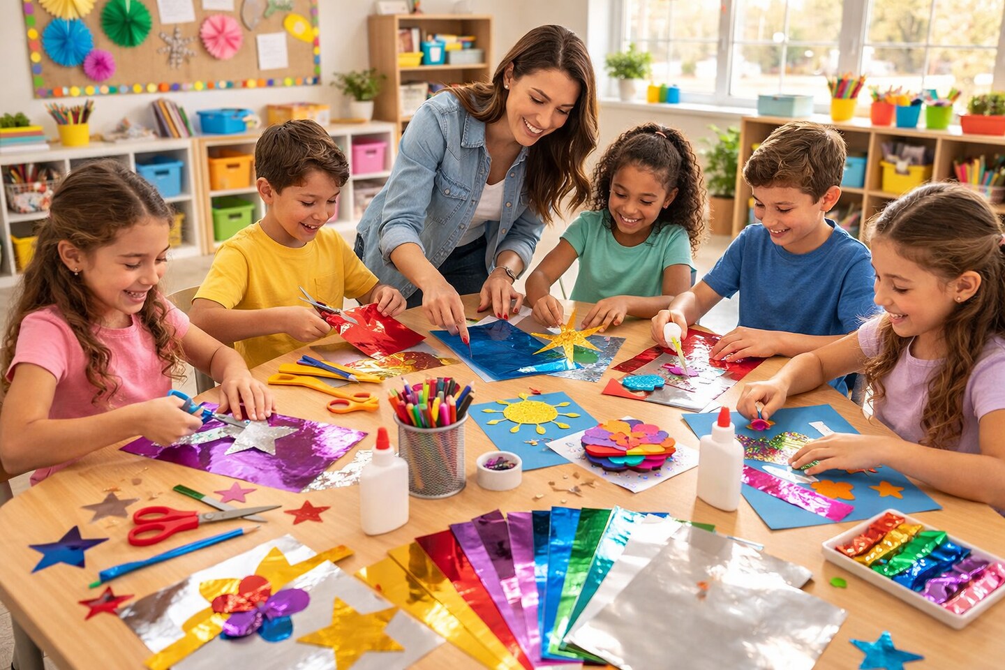 Metallic Silver Foil Paper 8.5" x 11" – 12 Sheets Pack | Shiny Craft Paper for Classroom Projects, Decorations & DIY Crafts